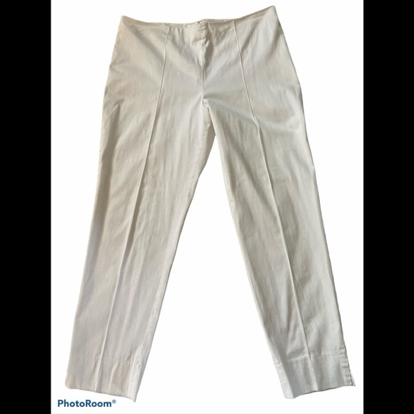 Neiman Marcus Exclusive Cotton/Spandex Ankle Pant - Picture 1 of 8